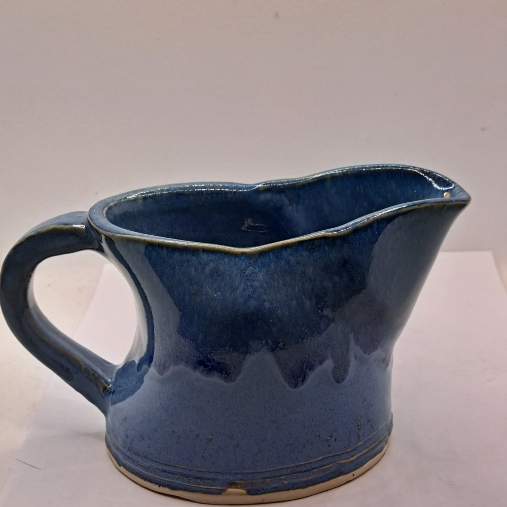 Hand crafted Pottery Gravy Boat or Salad Dressings, Creamer or Broth, Blue